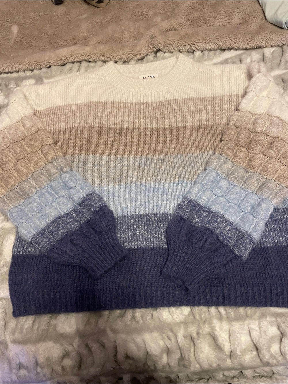 ADORA Soft White Ribbed Knit Sweater